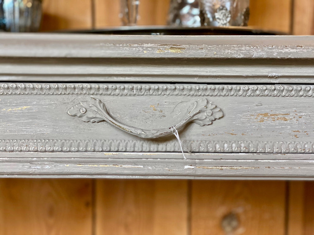 Console en forme de haricot patinée style Louis XVI avec 1 tiroir