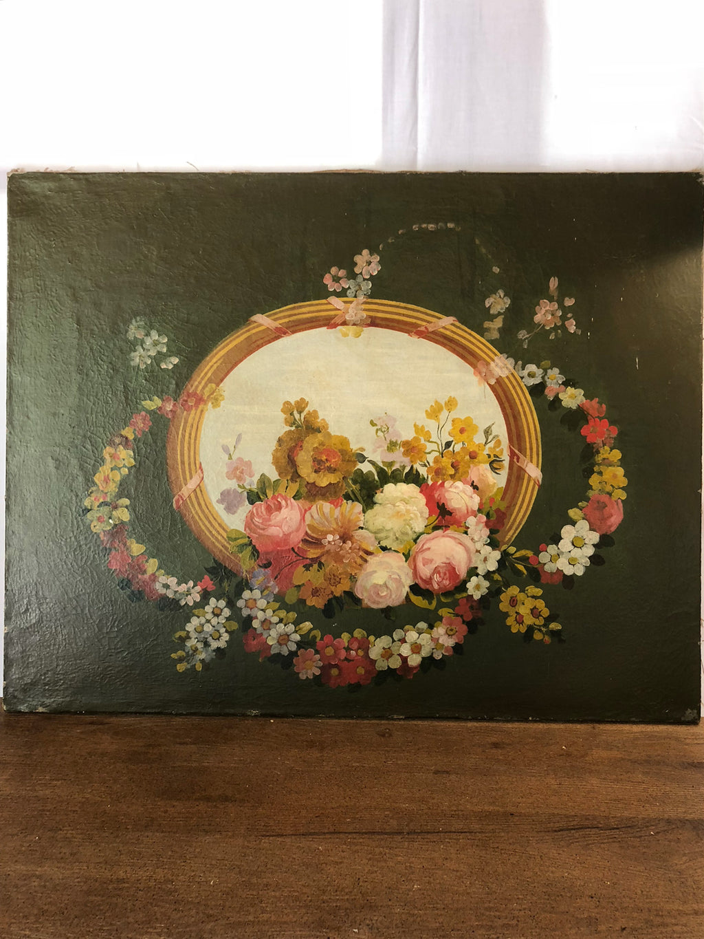 Tabeau de fleurs et décor louis xvi