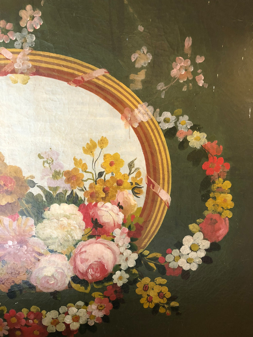 Tabeau de fleurs et décor louis xvi